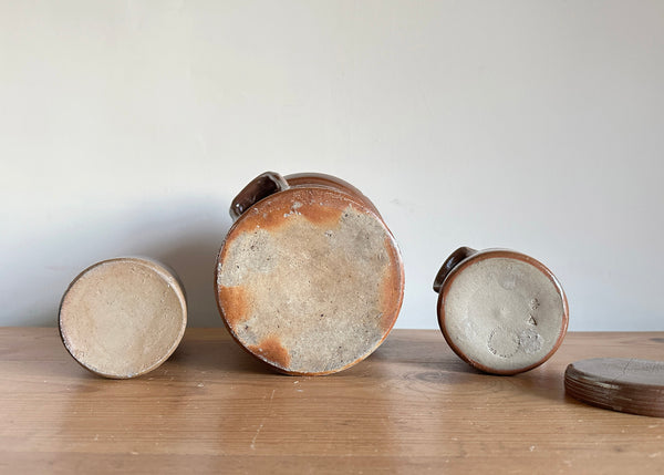 x3 English Stoneware Jars