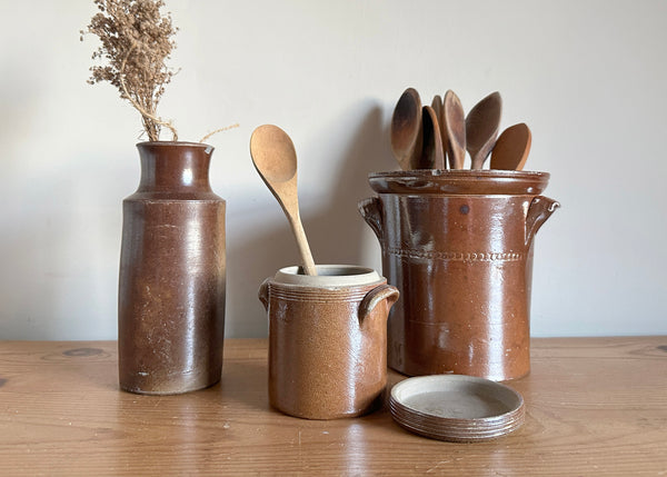 x3 English Stoneware Jars