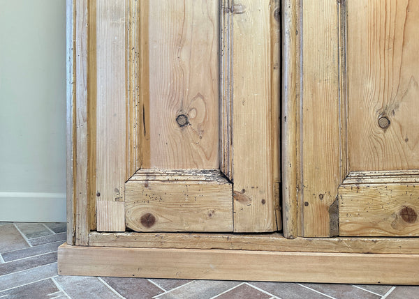 Antique Pine Cabinet, Carved Witches Mark
