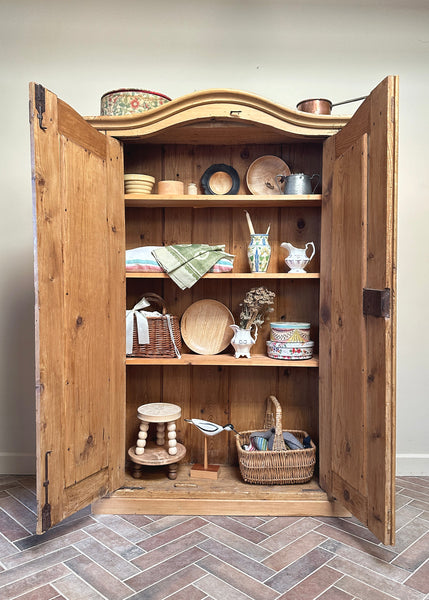 Antique Pine Cabinet, Carved Witches Mark