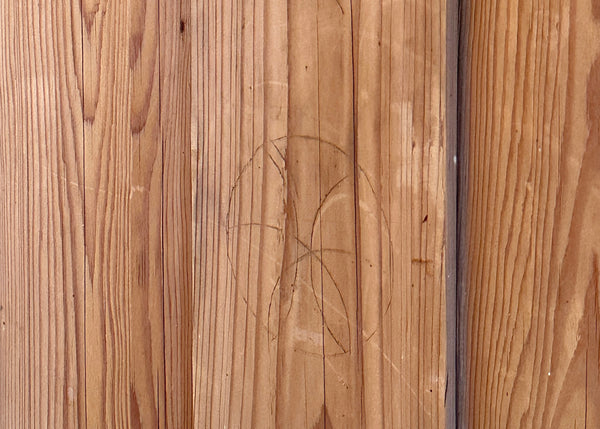 Antique Pine Cabinet, Carved Witches Mark