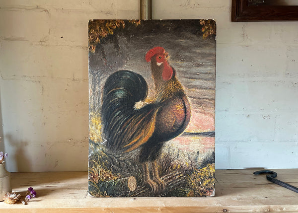 Cockerel Oil on Board