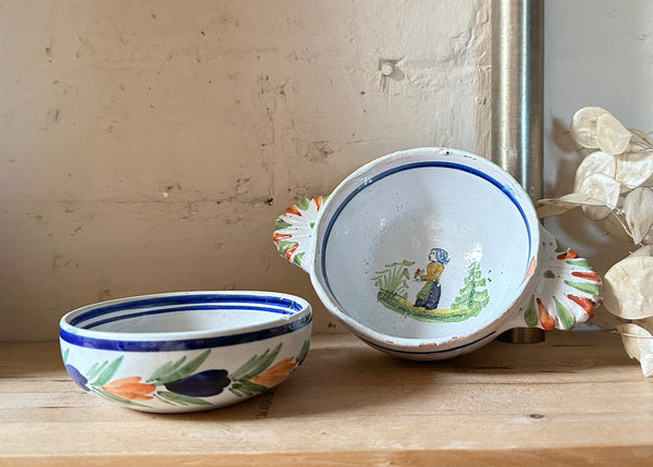 x2 Henriot Quimper Faience Bowl