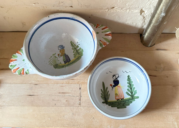 x2 Henriot Quimper Faience Bowl