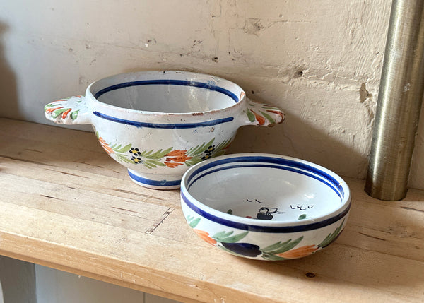 x2 Henriot Quimper Faience Bowl