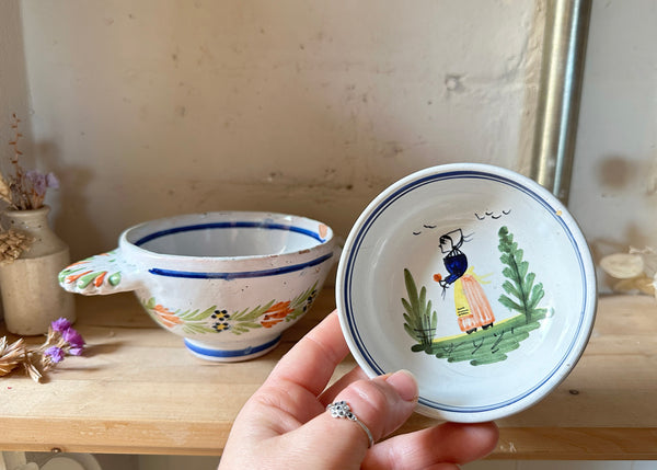 x2 Henriot Quimper Faience Bowl