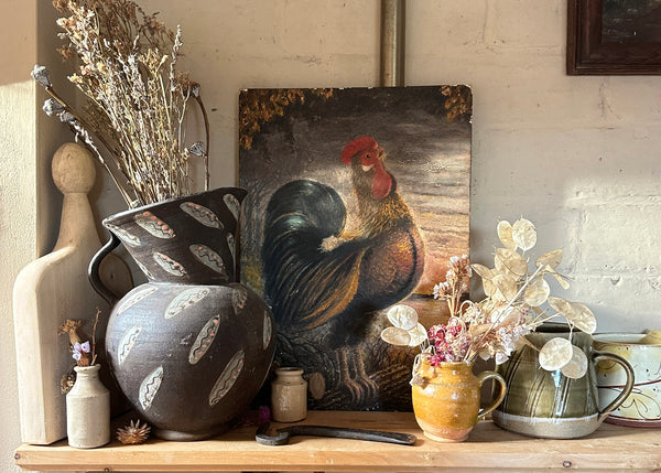 Cockerel Oil on Board