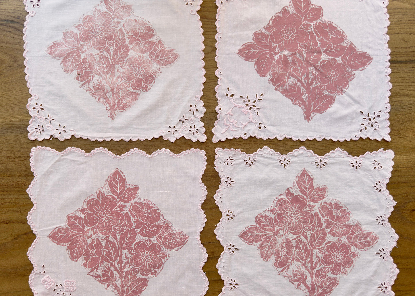 Pink Wild Rose- x4 Reworked Napkins