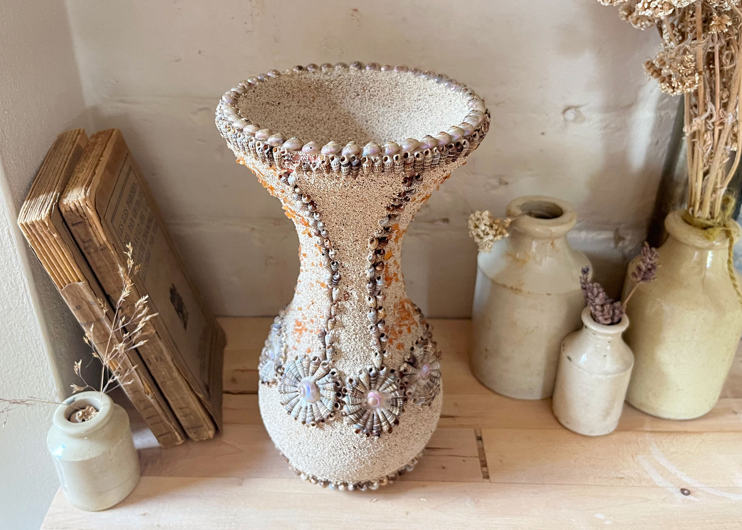 Mermaids Shell Covered Vase