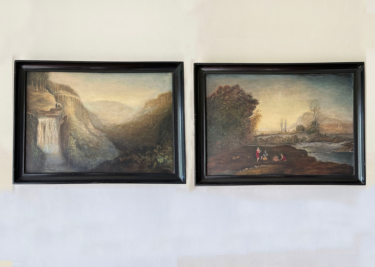 Pair of Dark Landscape Paintings- Australian Impressionism