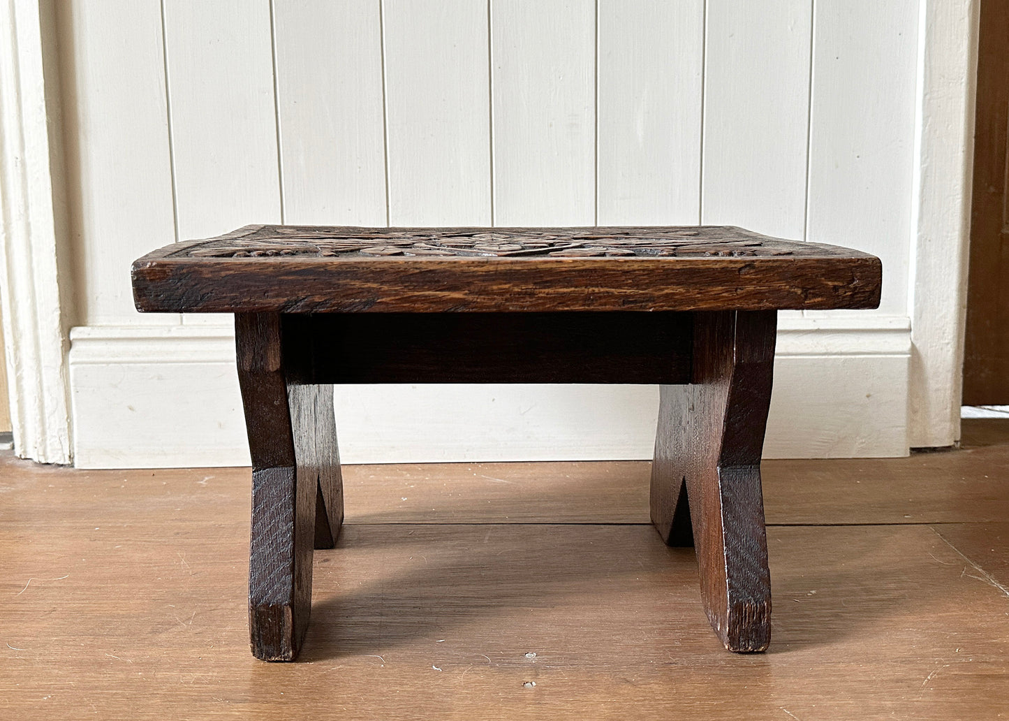 Carved Oak Foot Stool