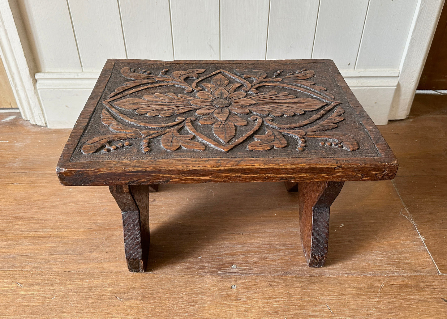 Carved Oak Foot Stool