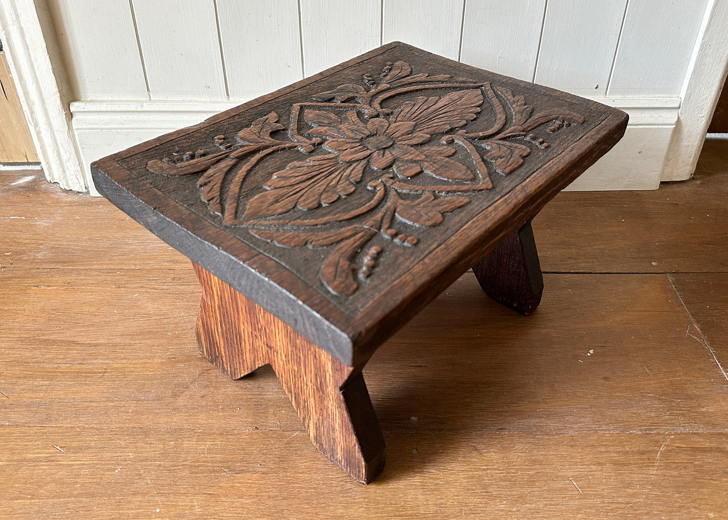 Carved Oak Foot Stool