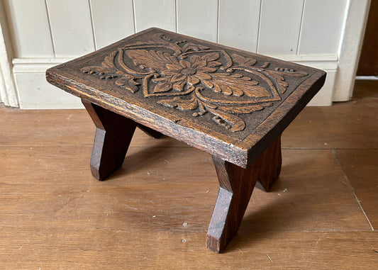 Carved Oak Foot Stool