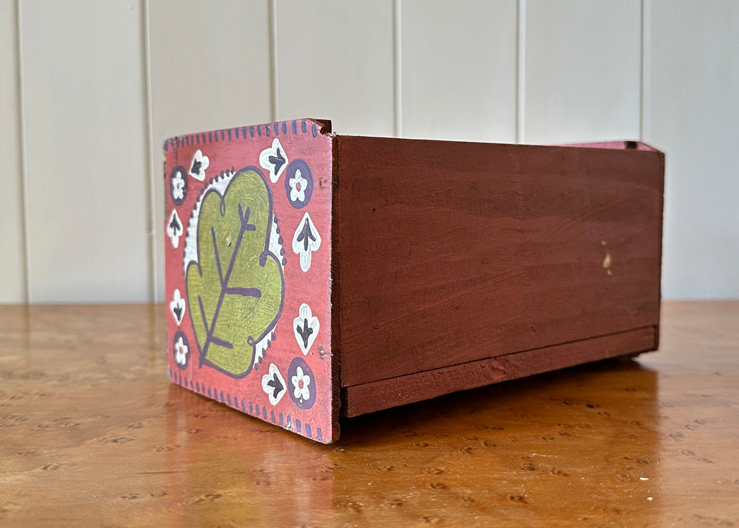 Oak Leaves - Painted Wooden Drawer