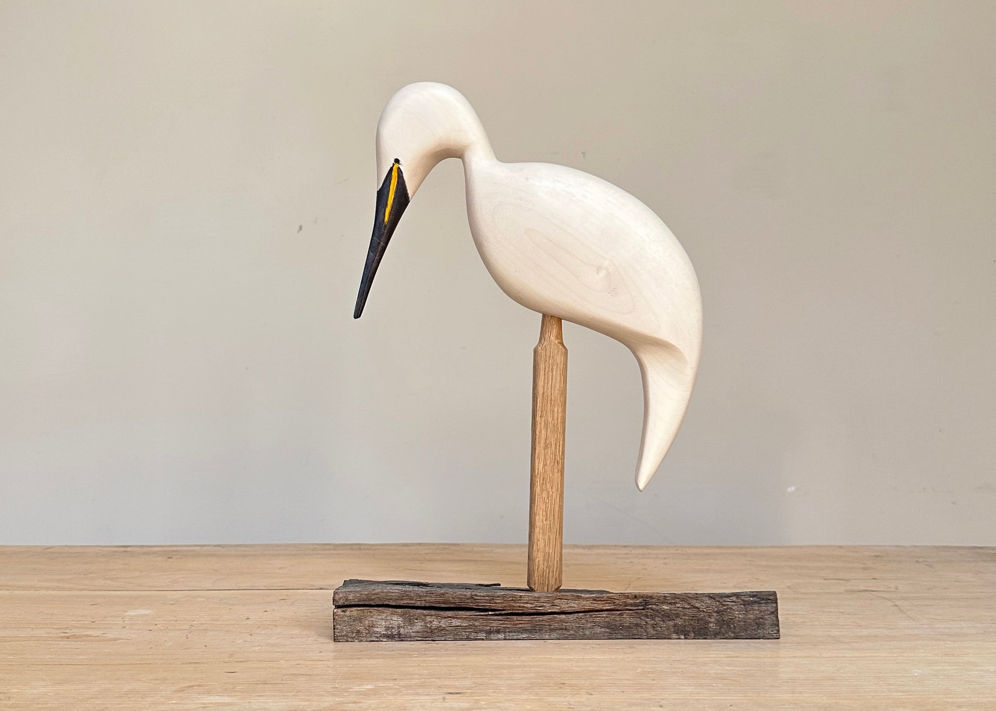 Hand Carved Snowy Egret