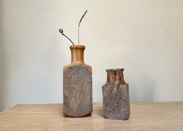 Hand Turned Oak Bottle- Made by Alan