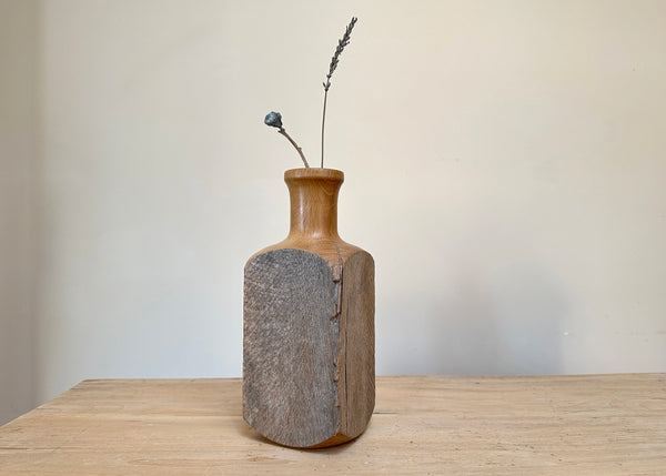 Hand Turned Oak Bottle- Made by Alan