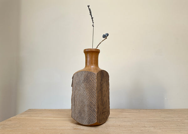 Hand Turned Oak Bottle- Made by Alan