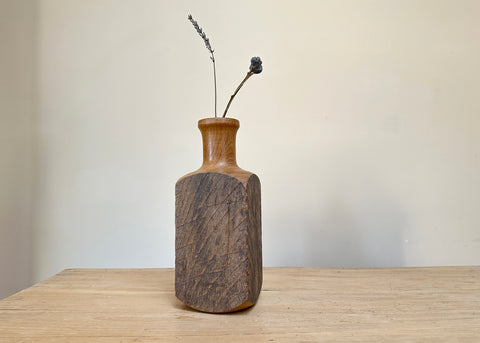 Hand Turned Oak Bottle- Made by Alan