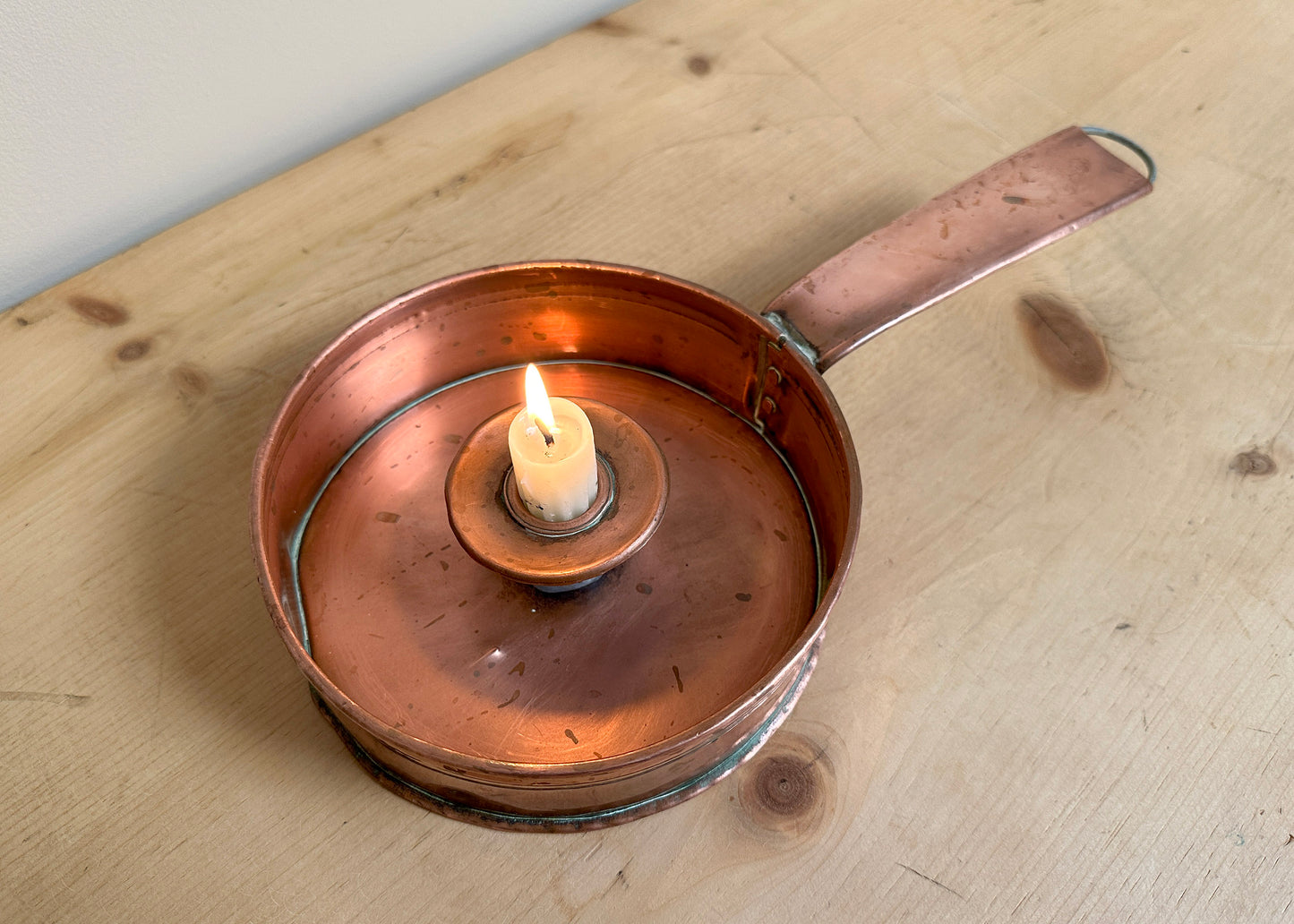 Copper Pan Candlestick