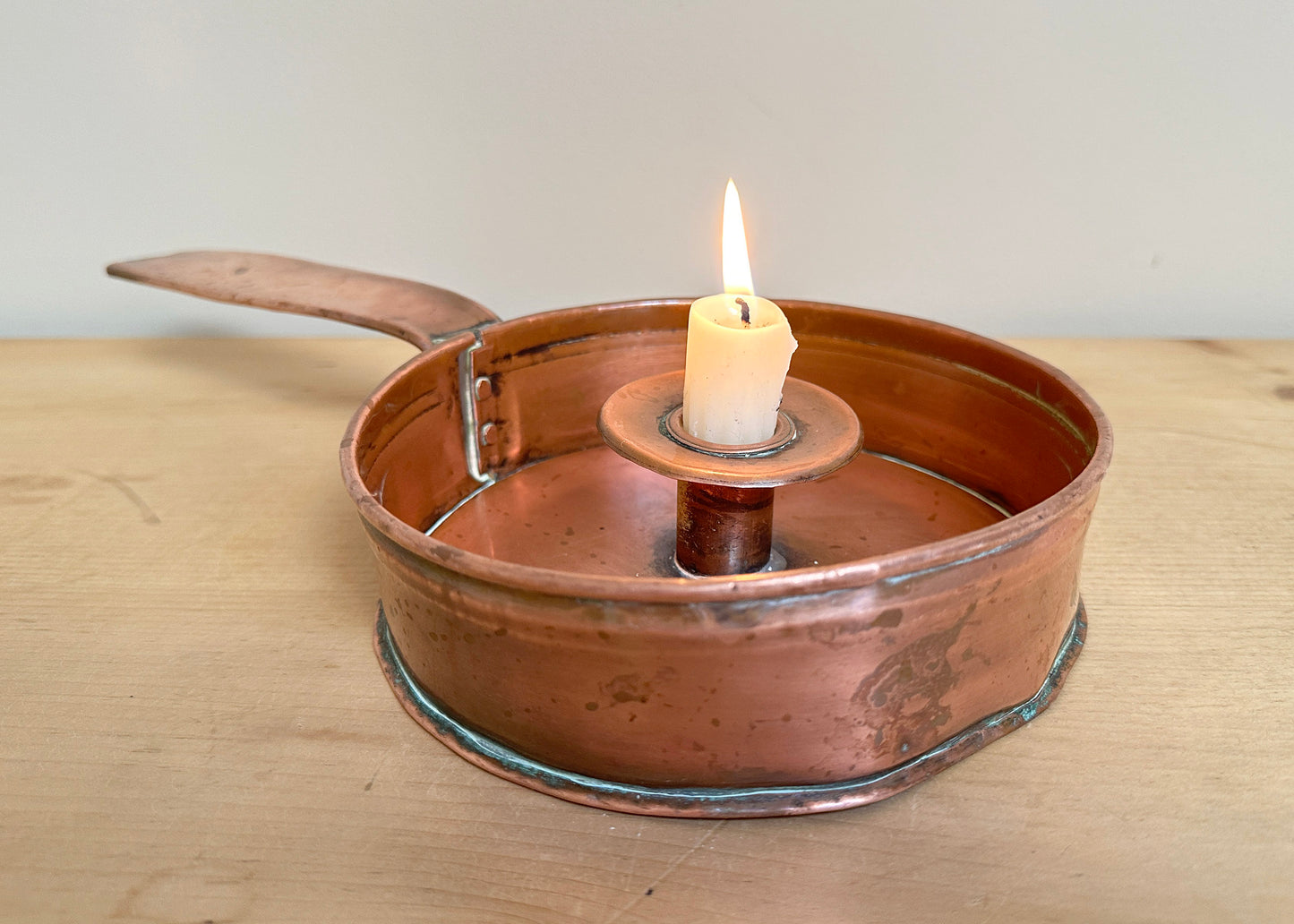 Copper Pan Candlestick