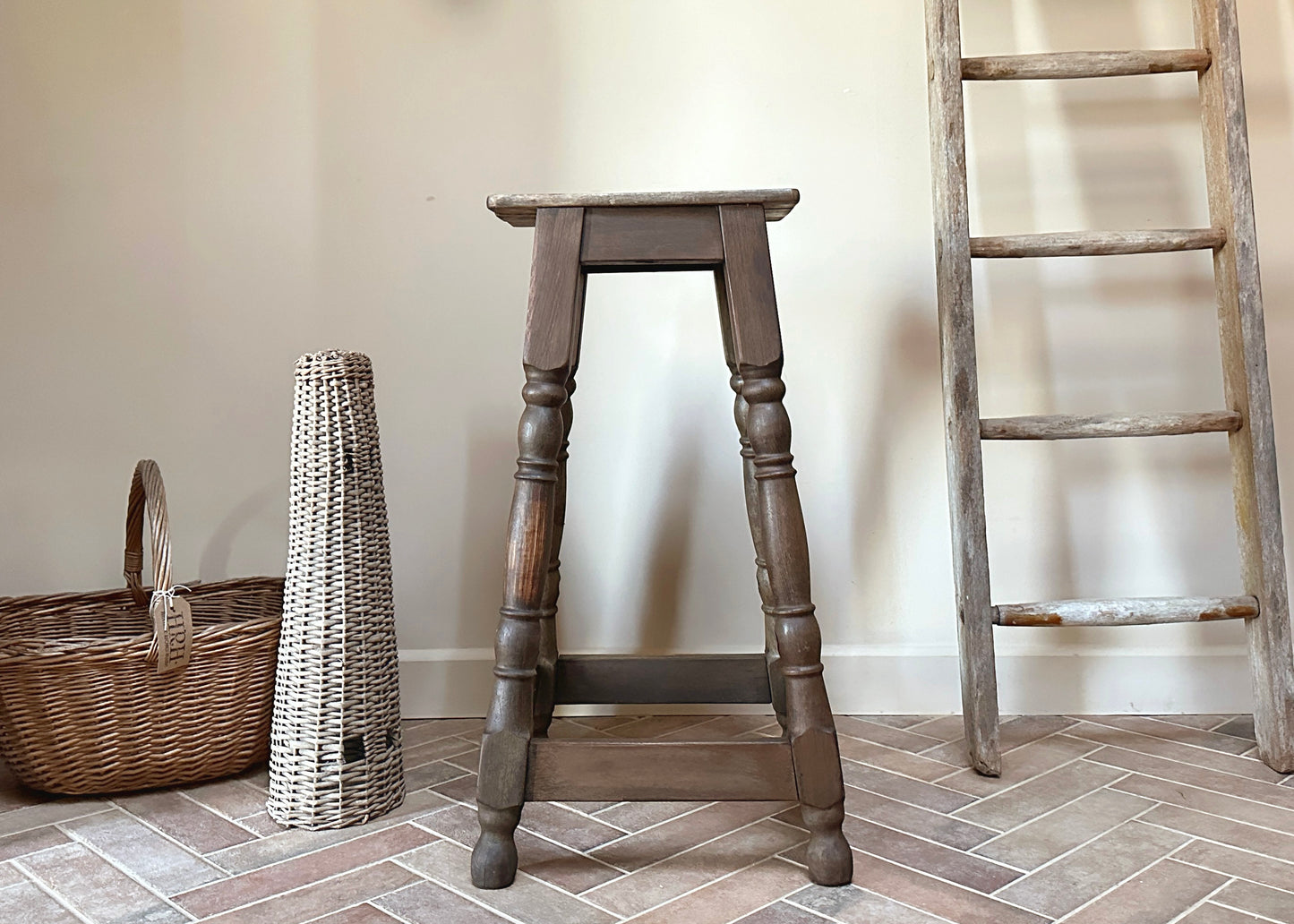 Rustic Oak Bar Stool