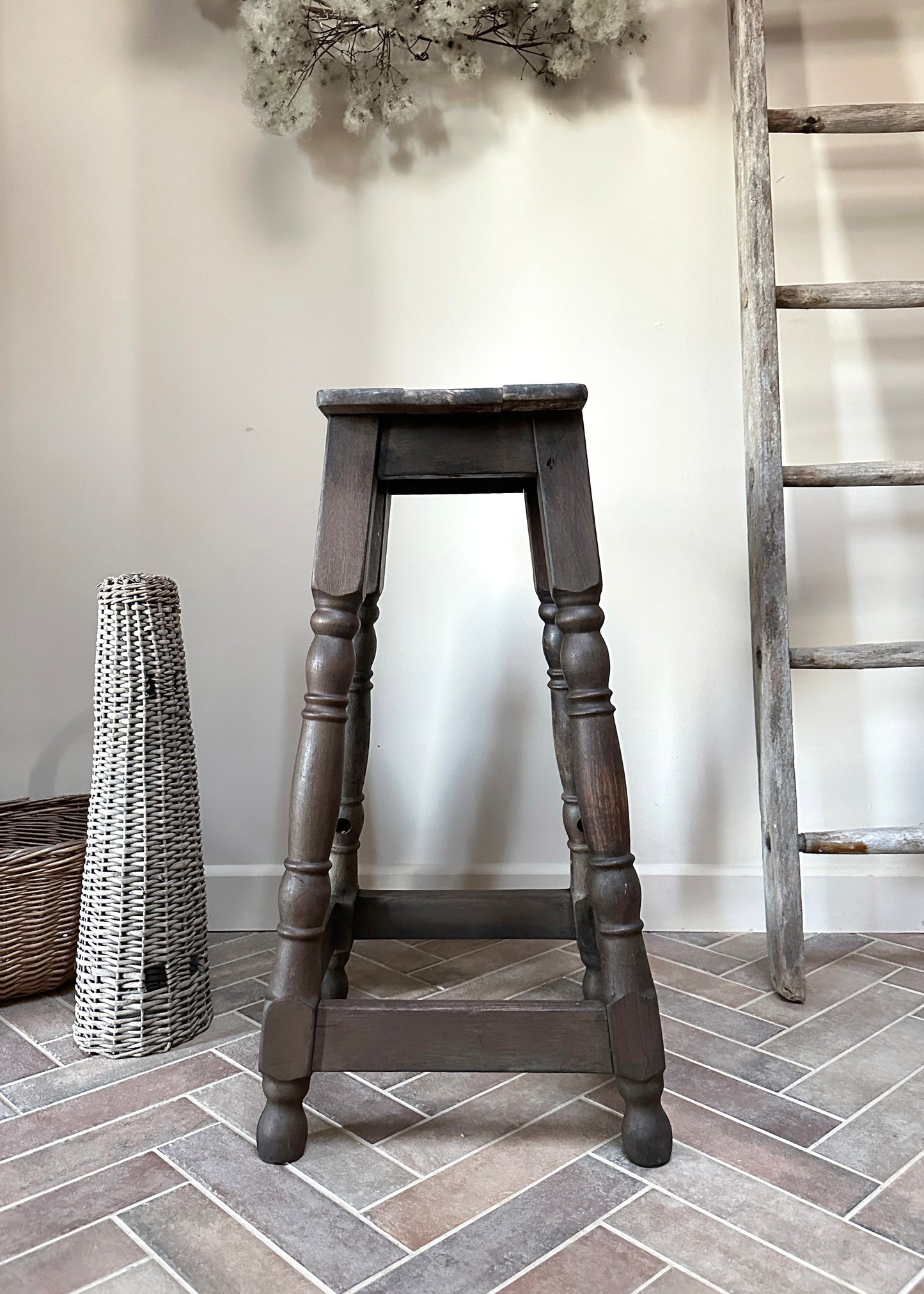 Rustic Oak Bar Stool