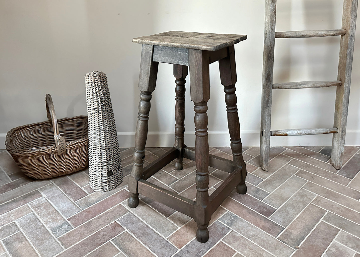 Rustic Oak Bar Stool