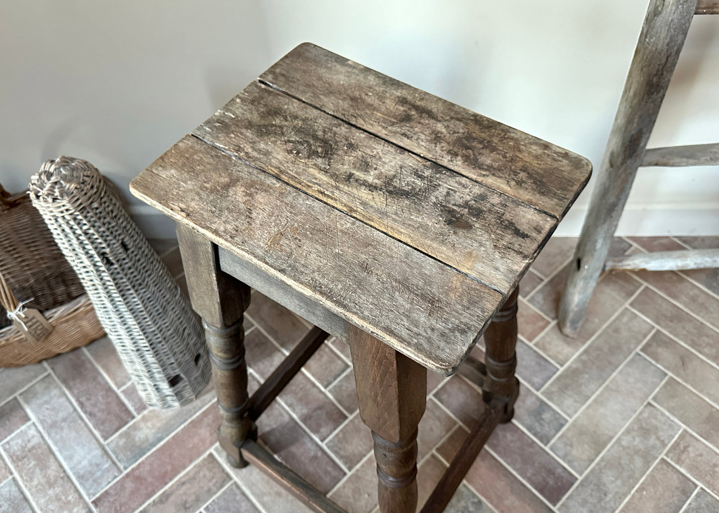 Rustic Oak Bar Stool