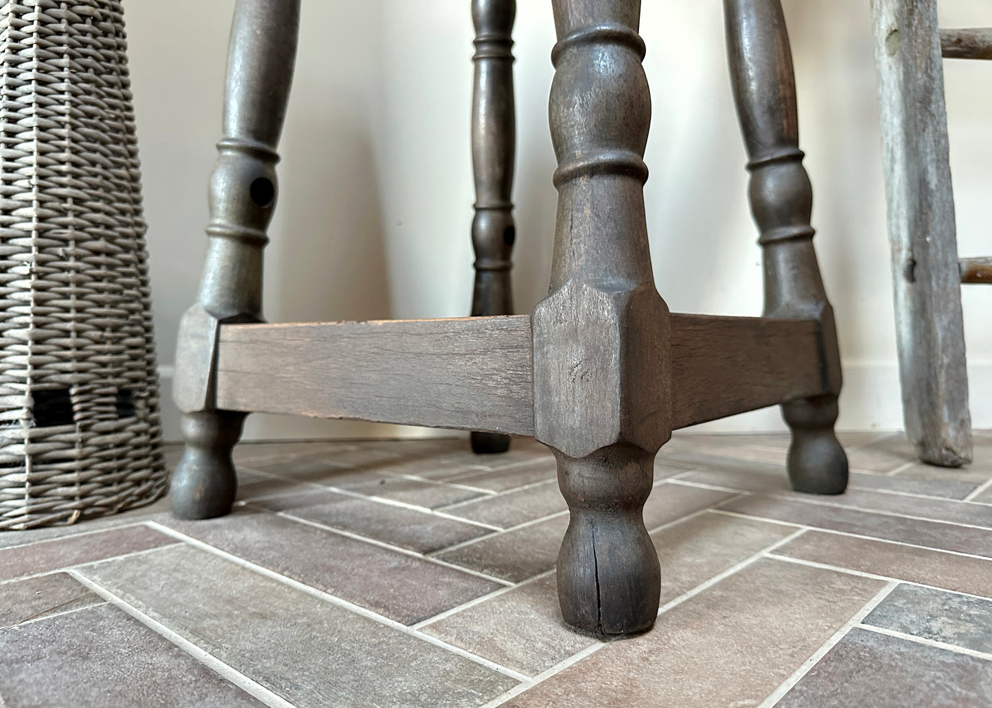 Rustic Oak Bar Stool