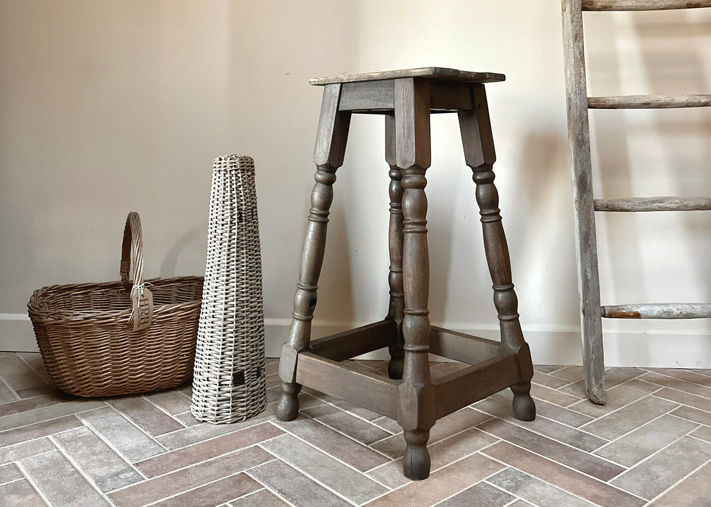 Rustic Oak Bar Stool