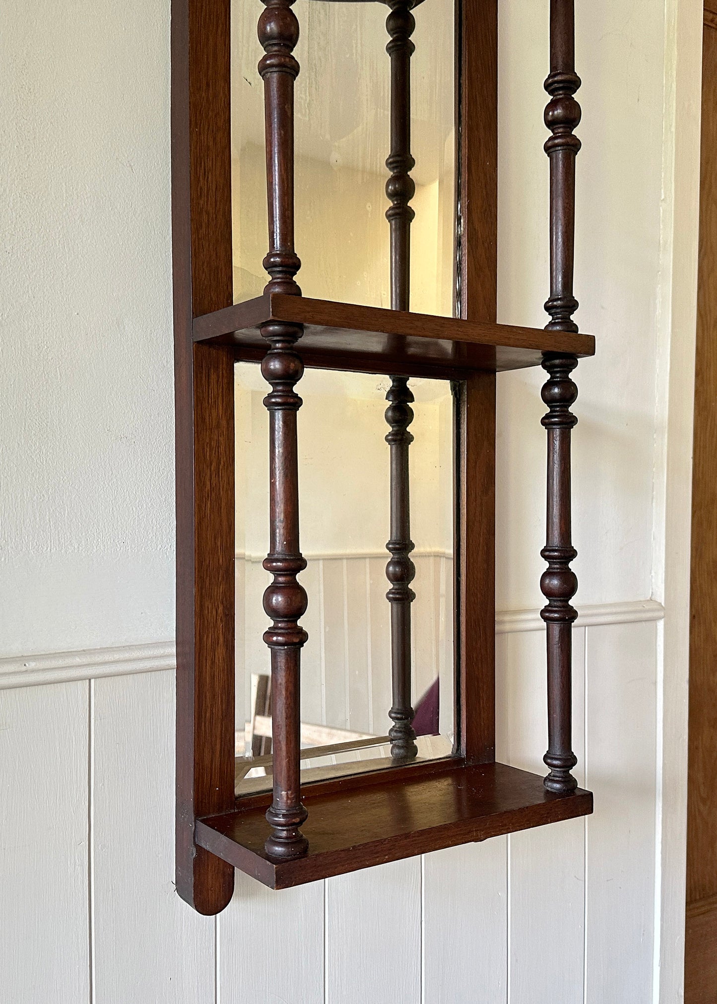 Pair of Mirror Back Wall Shelves