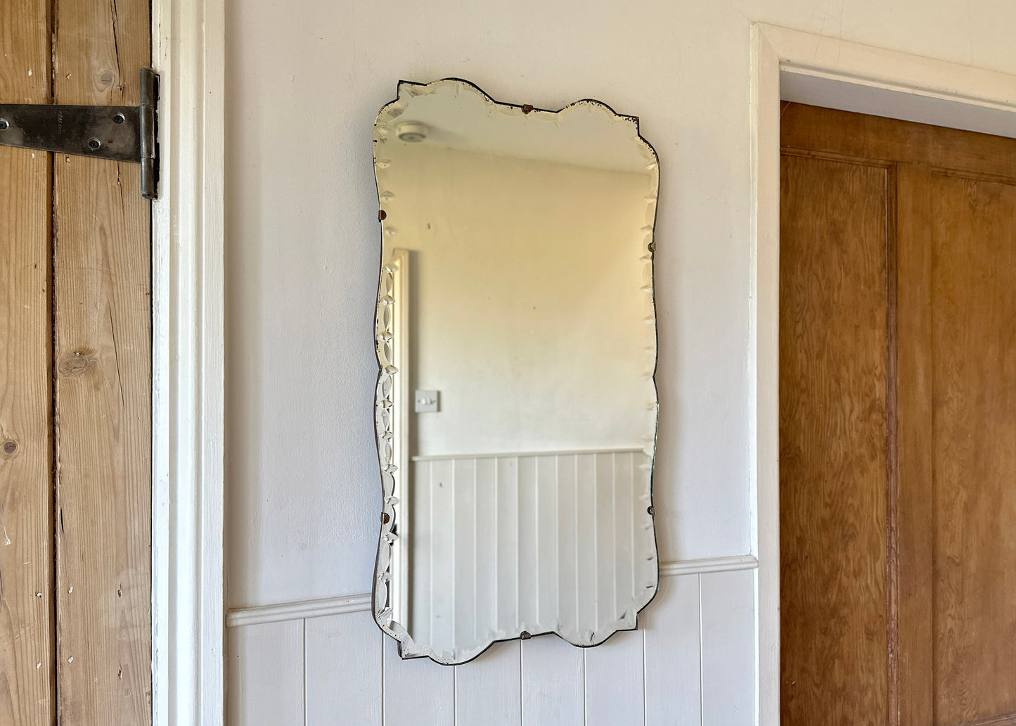 Etched Frameless Wall Mirror