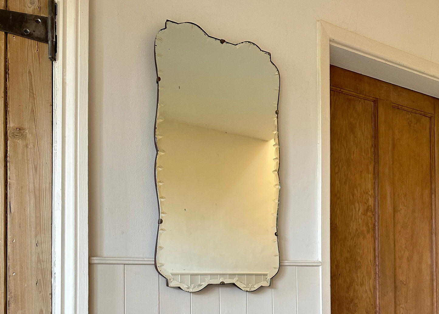 Etched Frameless Wall Mirror