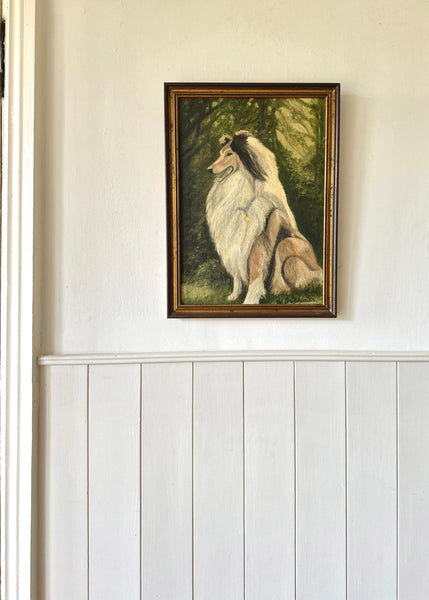 Shetland Dog Oil Painting