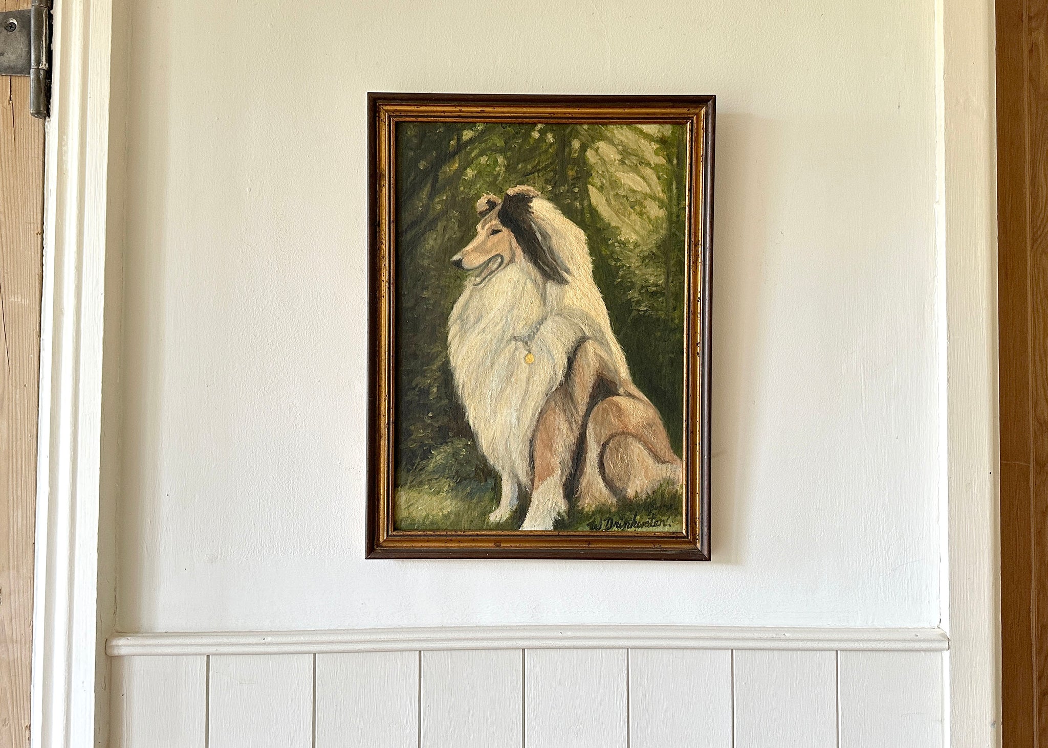 Shetland Dog Oil Painting