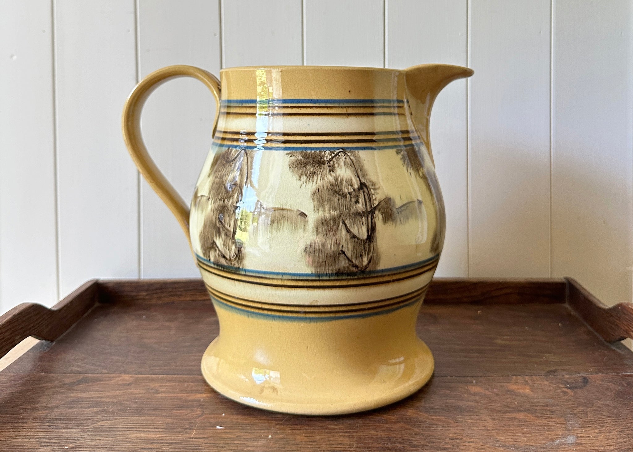 Giant Mochaware Jug, 1850s