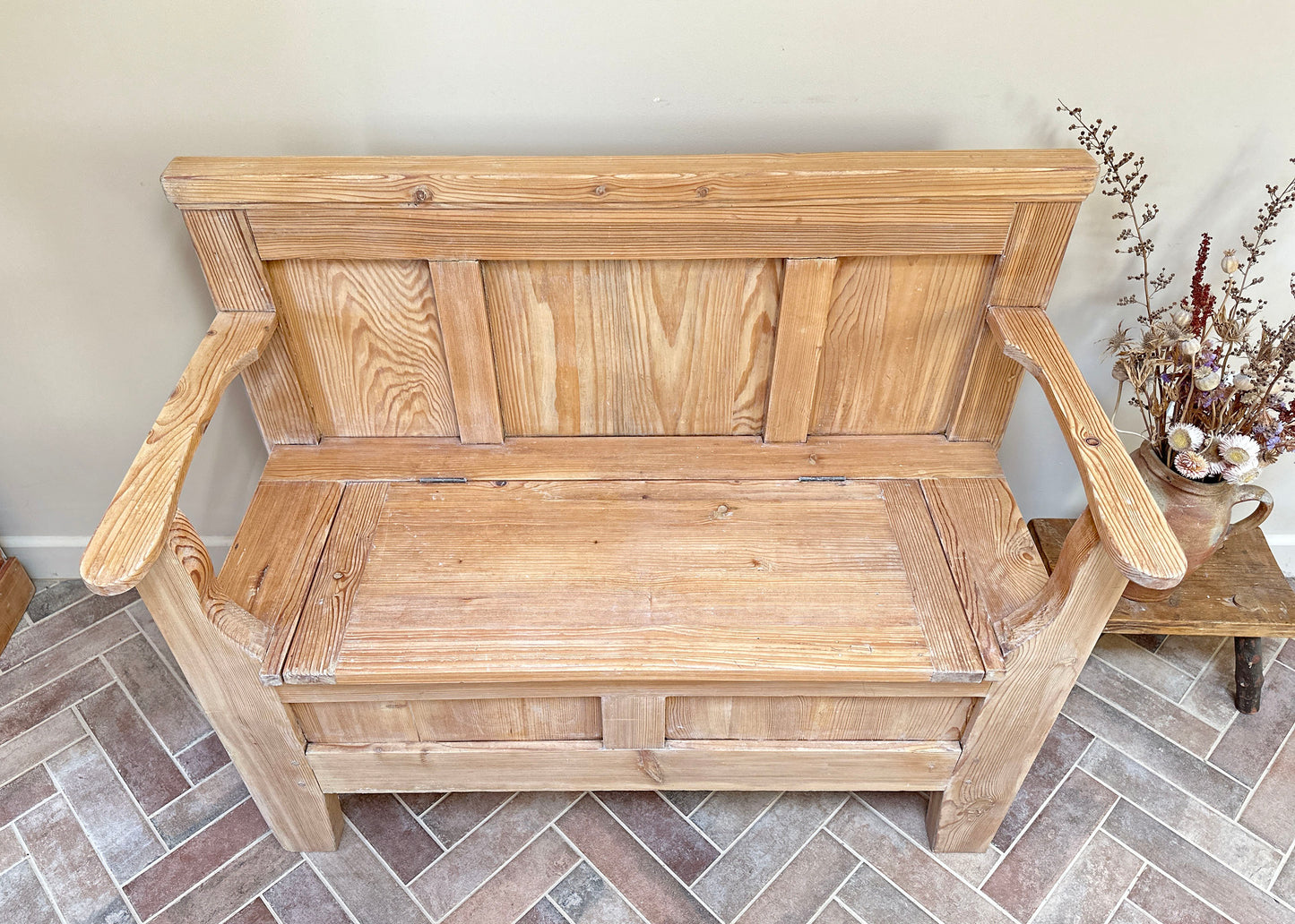 Pitch Pine Box Bench