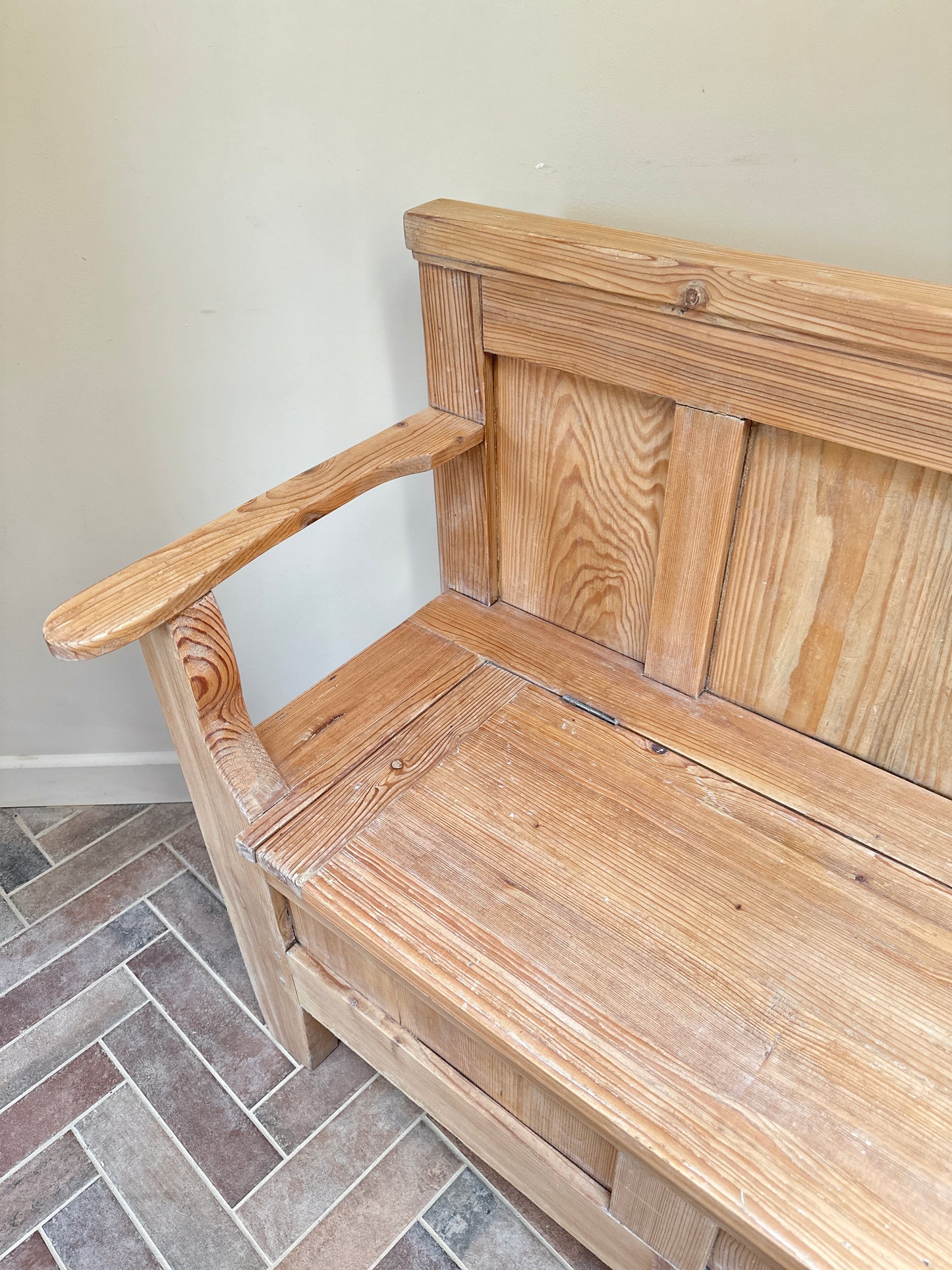 Pitch Pine Box Bench