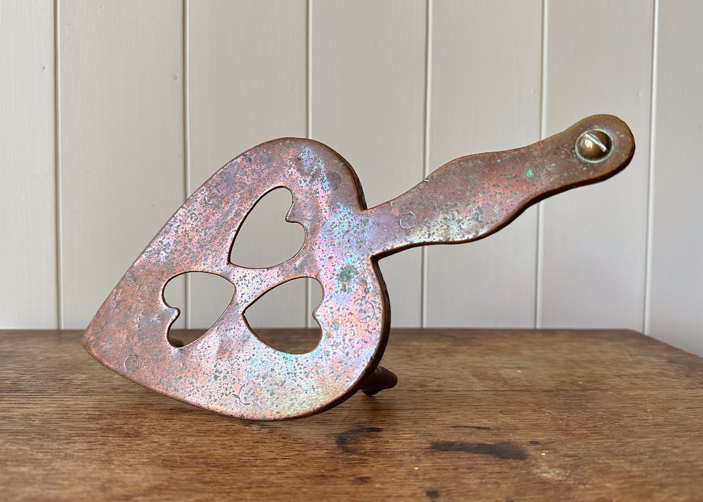 Hand Forged Copper Heart Trivet