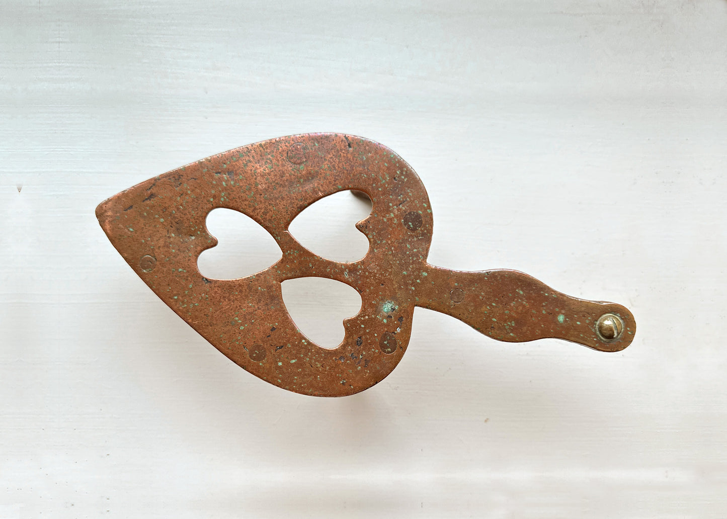 Hand Forged Copper Heart Trivet