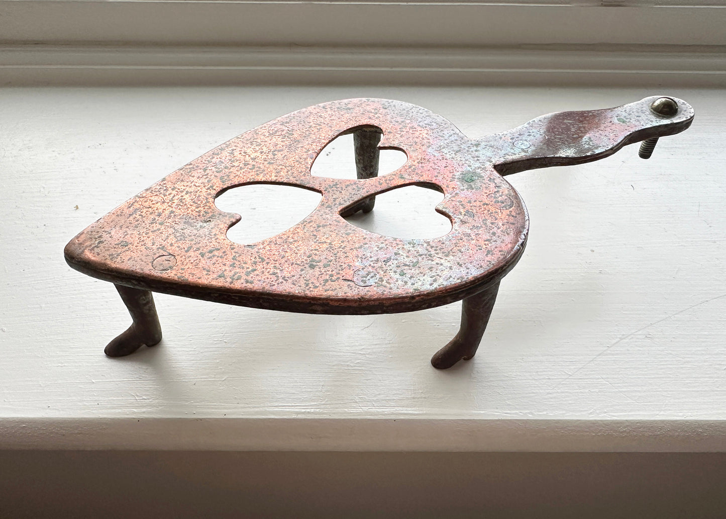 Hand Forged Copper Heart Trivet