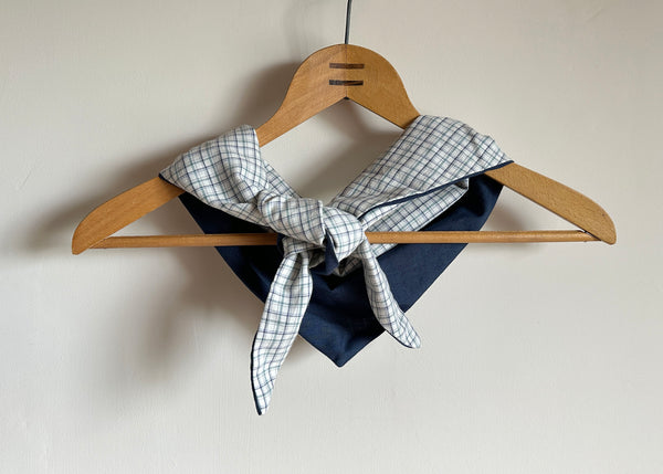 Vintage Checkered Fabric Scarf