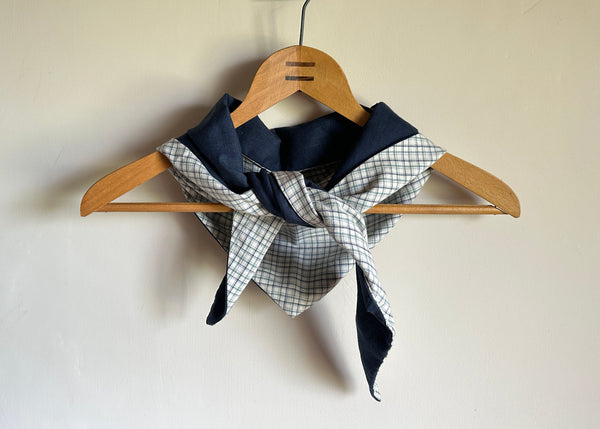 Vintage Checkered Fabric Scarf