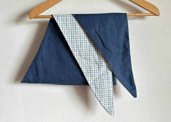 Vintage Checkered Fabric Scarf