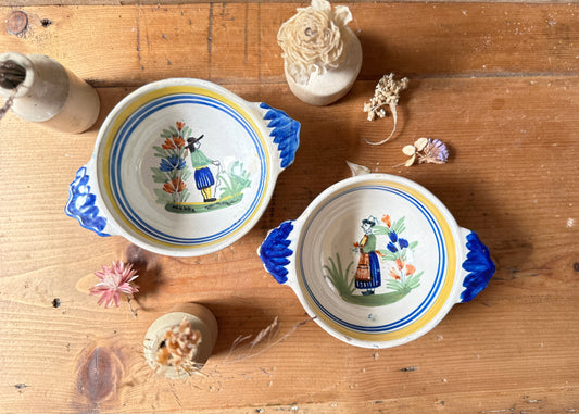 Pair of Quimper Faience Bowls