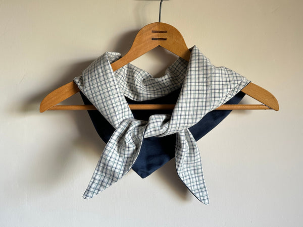 Vintage Checkered Fabric Scarf