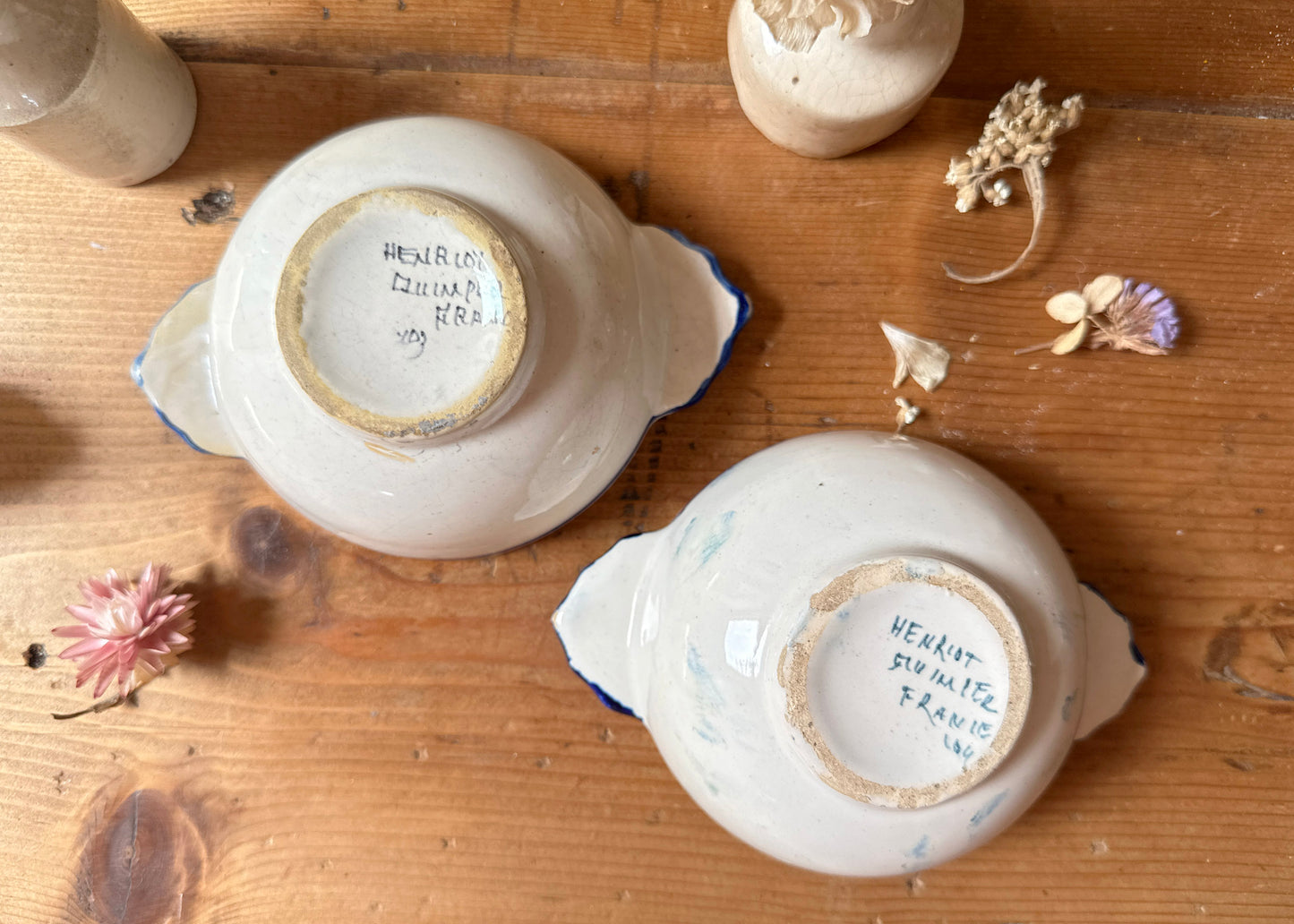 Pair of Quimper Faience Bowls