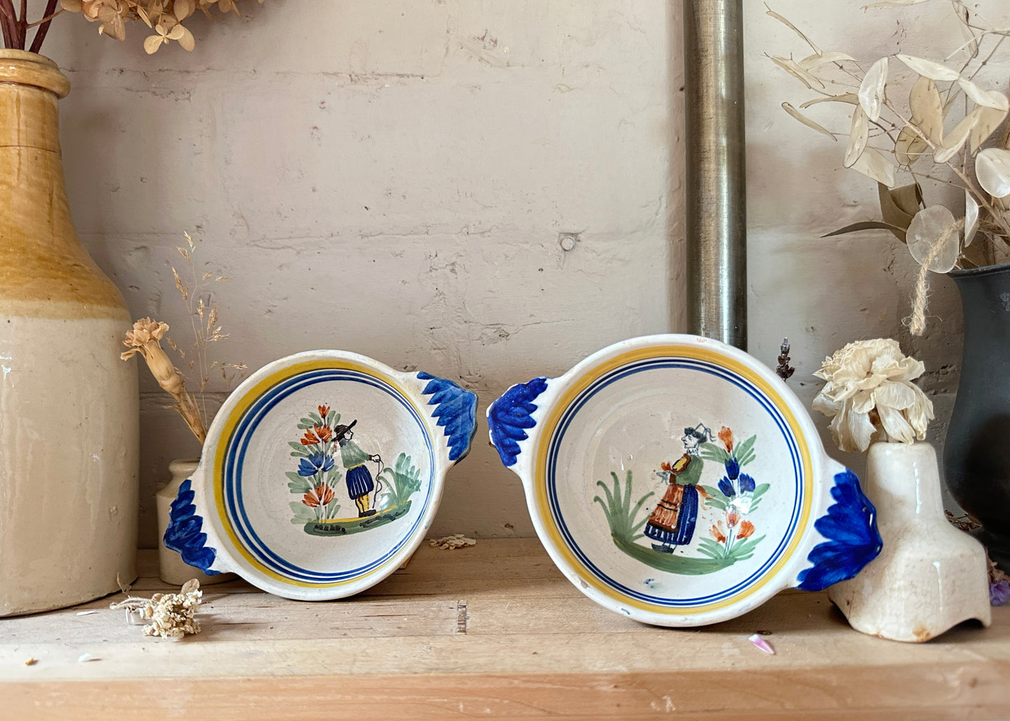 Pair of Quimper Faience Bowls